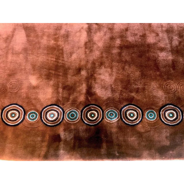 Copper Vintage Art Deco Chinese Rug, "Phoenix Bird" For Sale - Image 8 of 10