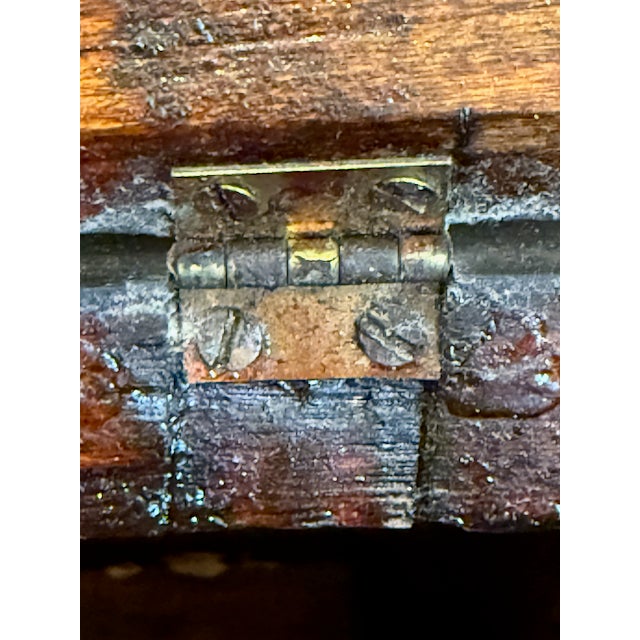 Antique Primitive Sewing Cabinet – Slant-Lid Yarn & Thread Box on Stand For Sale - Image 12 of 12