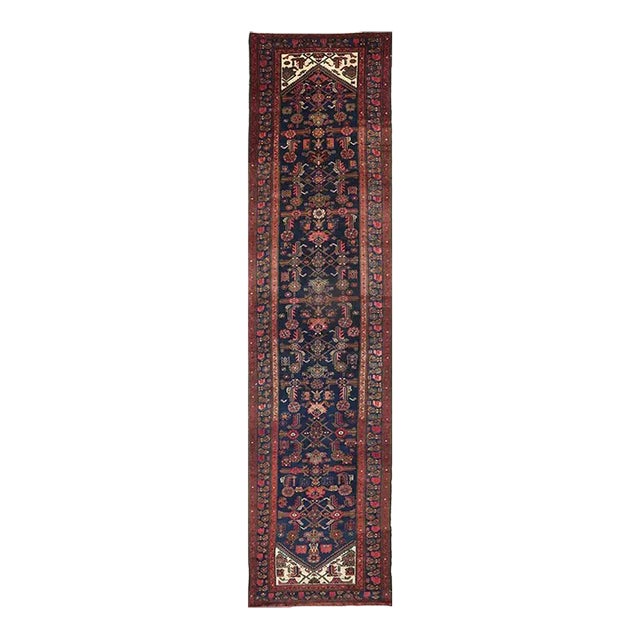 1940s Old Persian Bijar Runner Rug 3’6″ X 16’0″ For Sale