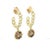 3.42 Carat Sapphire Yellow Gold Drop Earrings, A Pair For Sale - Image 4 of 8