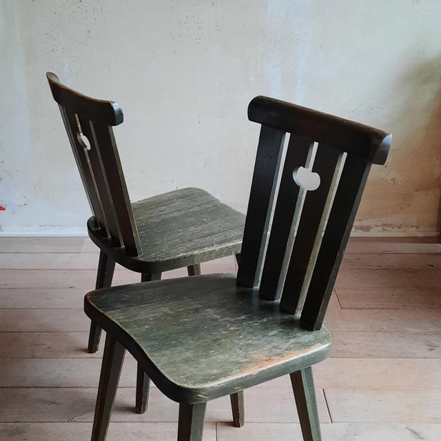Set of Green Pine Chairs attributed to Göran Malmvall for Karl Andersson & Söner, 1970s For Sale - Image 6 of 7