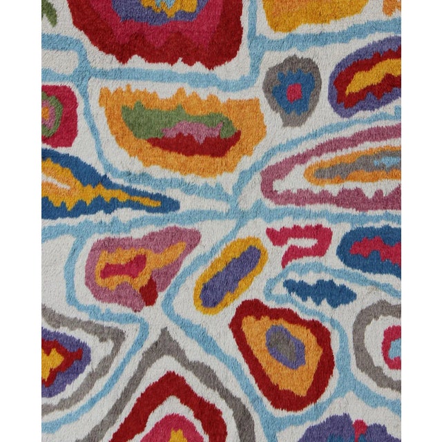 Keivan Woven Arts Turkish Tulu Rug with Bright Color Palette and Modern Abstract Design. Measures: 8'10 x 12'1. Turkish...