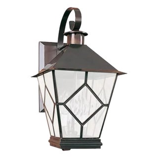 Del Mar Solid Brass Lantern Sconce Finished in Bronze For Sale