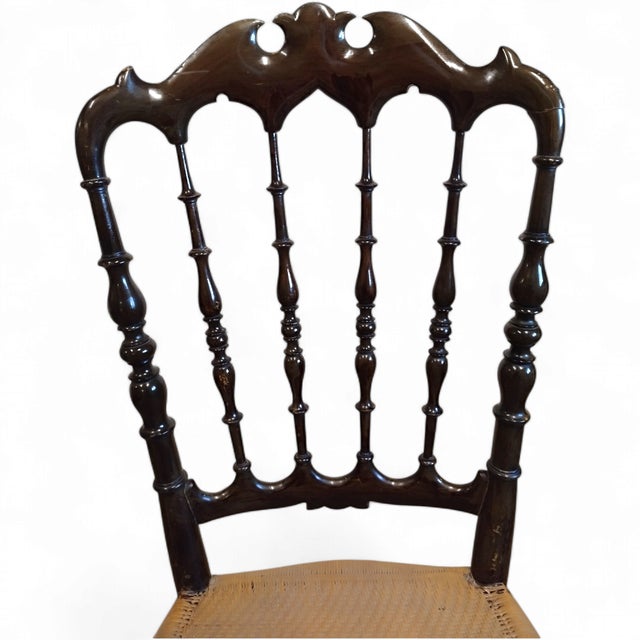 Cherrywood Chiavarine Chairs attributed to Giuseppe Gaetano Descalzi, 1920s, Set of 6 For Sale - Image 16 of 18