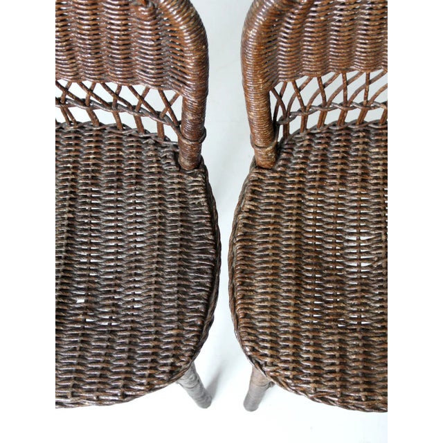 Antique Wicker Chairs Pair For Sale - Image 11 of 12