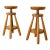 Mid-Century Modern Adjustable Swivel Fir Screw Stools, Italy, 1960s, Set of 2 For Sale - Image 12 of 12