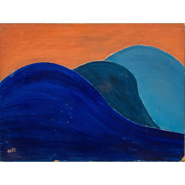 20th Century School, Group of Three Abstract Landscape and Seascape Scenes, Oil on Board, circa 1946, two signed and dated...