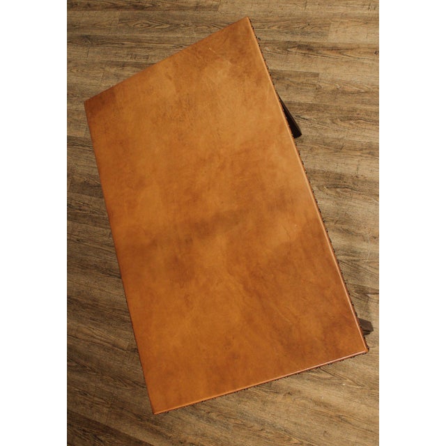 Mission Lifetime Puritan Mission Oak and Leather Writing Desk For Sale - Image 3 of 12