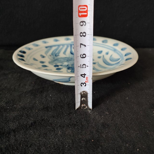Chinese Ceramic Plate,Blue and White Porcelain Plate Hand Painted Fish Pattern For Sale - Image 10 of 11