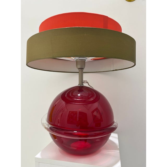 Contemporary Murano Glass Table Lamp by Formia For Sale - Image 3 of 6