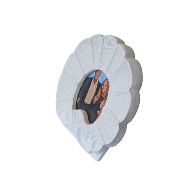 Vintage Rocaille Shell Ceramic Pottery Picture Frame For Sale - Image 10 of 15