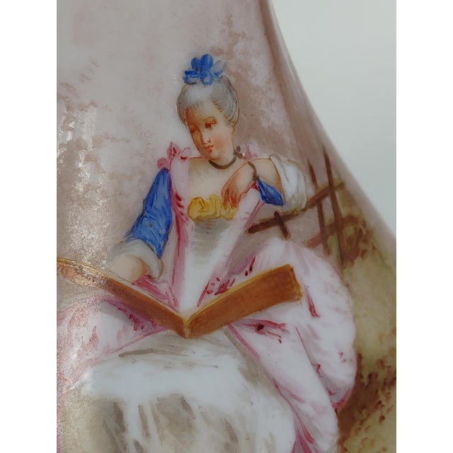 Soliflore Vase in Opaline Glass and Painting by Roger Chapelain Midy, 20th Century For Sale - Image 6 of 12