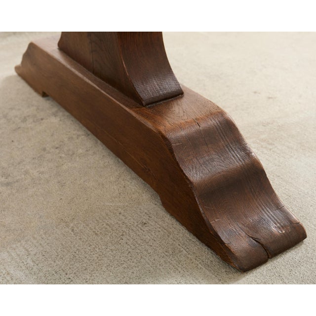 Coffee Country French Oak Farmhouse Trestle Dining Table For Sale - Image 8 of 18