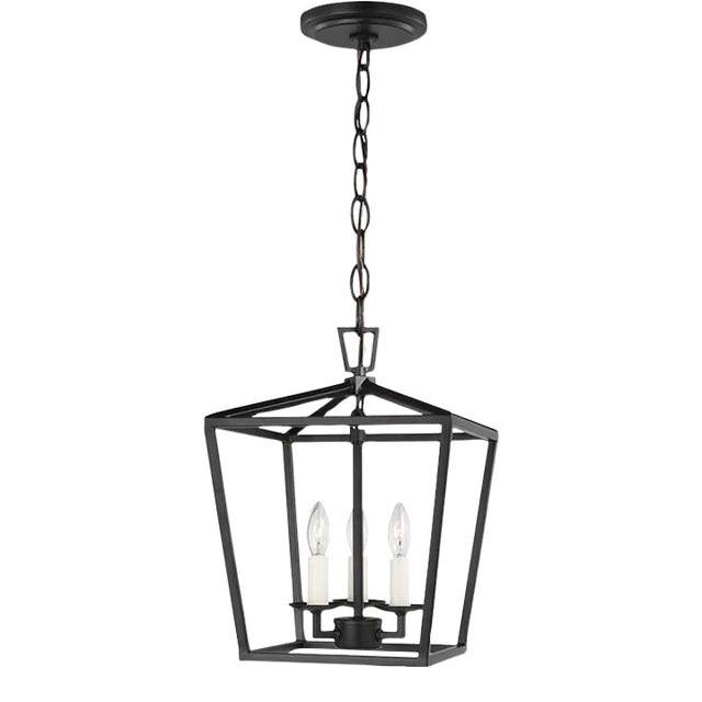 Chapman & Myers By Visual Comfort Studio Dianna 3-Light Mini Pendant in Midnight Black For Sale