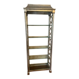 Annie Selke Sophisticated Silver Leaf Etagere For Sale