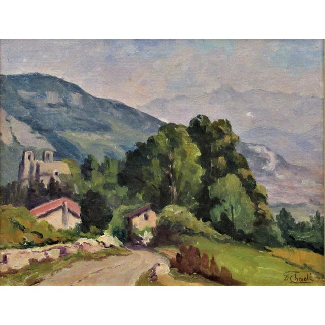 Artist: Florent Chade (French, 1896-1985) Title: Cote de Lassange, Grenoble Belldone Year: Circa 1950 Medium: Oil on board...