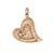 Finely detailed witch's heart diamond pendant crafted in 14k yellow gold. 12 diamonds total an estimated 0.12 carats...