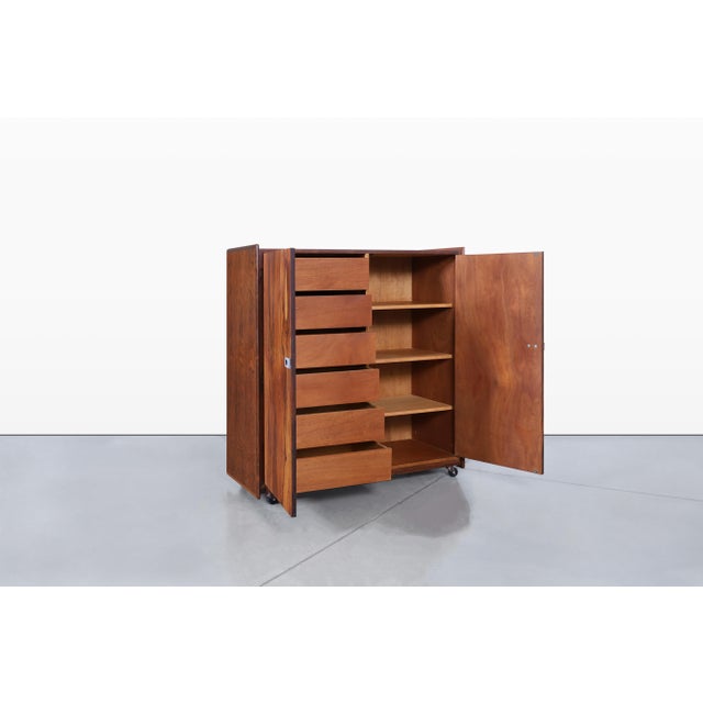 Mid-Century Brazilian Rosewood Armoire Dresser by Intercontinental Design For Sale In Los Angeles - Image 6 of 13