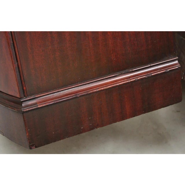 Vintage Chinese Chippendale Mahogany 2 Drawer Nightstands Bedside Tables - Pair For Sale - Image 9 of 12