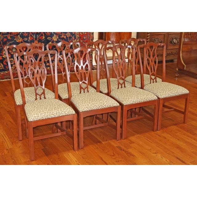 Set of 8 Mahogany Chippendale Style Dining Chairs by Harden For Sale In New York - Image 6 of 11