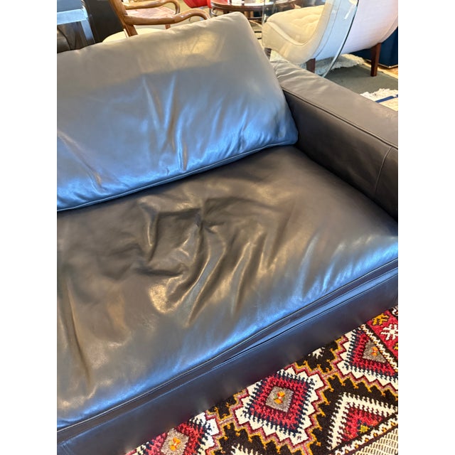 Restoration Hardware the Cloud Sofa, Ebony Cavalo Leather For Sale - Image 11 of 12