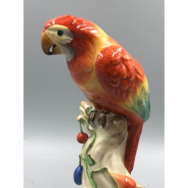 1970s Large Mid-Century Hand-Painted Porcelain Figurine of Parrot / Macaw (Model 5000) by Béla Kelemen for Herend For Sale - Image 5 of 13