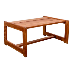 1970s Baltic Pine Plank Top Cocktail Table