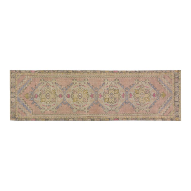 Vintage Turkish Anatolian Hand Knotted Wool Rug, 2'10"x10' For Sale