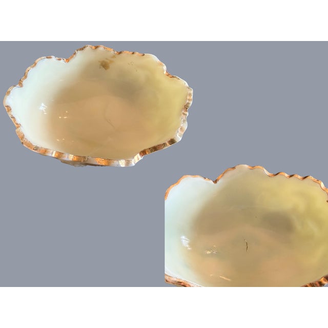 Northwood Chrysanthemum Sprig Custard Glass-Uranium Glow-Berry Bowl Set-Antique For Sale - Image 12 of 12