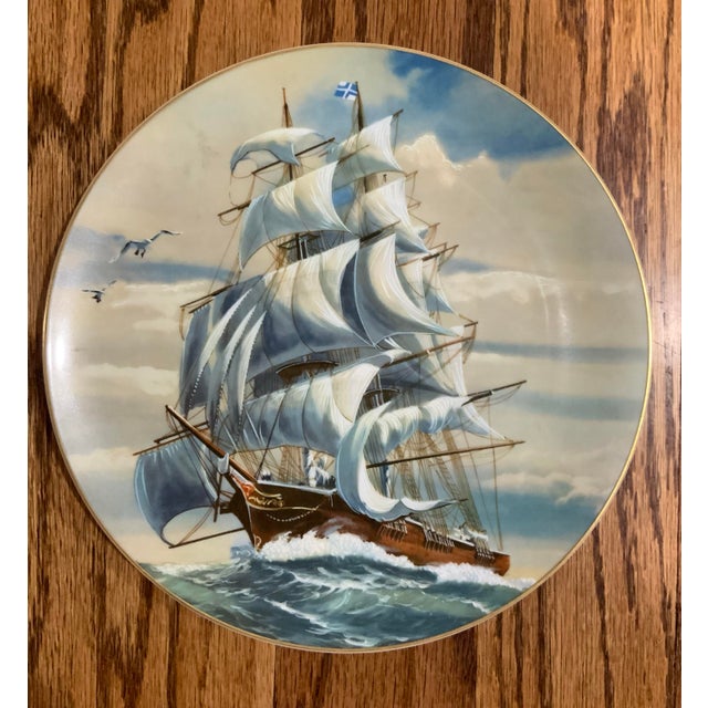 1980s Set of 2 Rosenthal for Danbury Mint “Great American Sailing Ships” Plates – Sea Witch & Eagle – 8.625” Limited Edition Nautical Wall Decor - See Pics! For Sale - Image 5 of 7