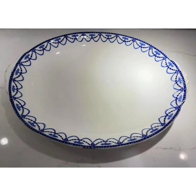 Early 20th Century French Blue & White Serving Platter For Sale - Image 11 of 12