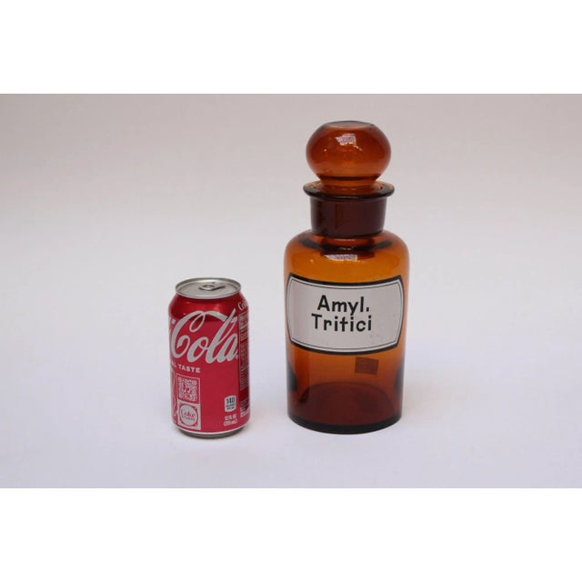Vintage German Amber Glass "Amylum Tritici" Apothecary Bottle For Sale - Image 4 of 13