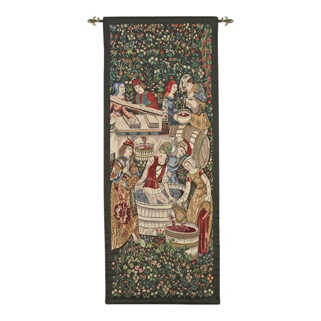 Winemakers Portiere Loom Woven Tapestry - 176 X 70 Cm (5'10" X 2'3") - Requires Rod Size 2 For Sale