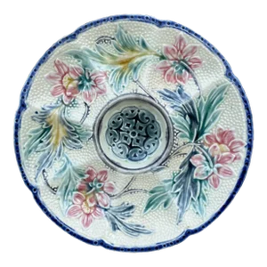 Belgium Majolica Oyster Plate Wasmuel Circa 1890