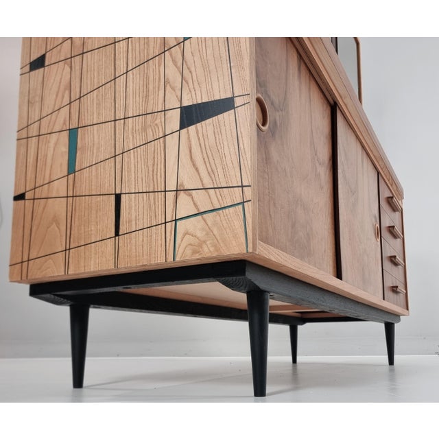 Vintage Sideboard with Desk in Ash, 1970s For Sale - Image 16 of 18