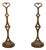 19th-Century English Bronze Andirons with Gothic Details and Heart Finials For Sale