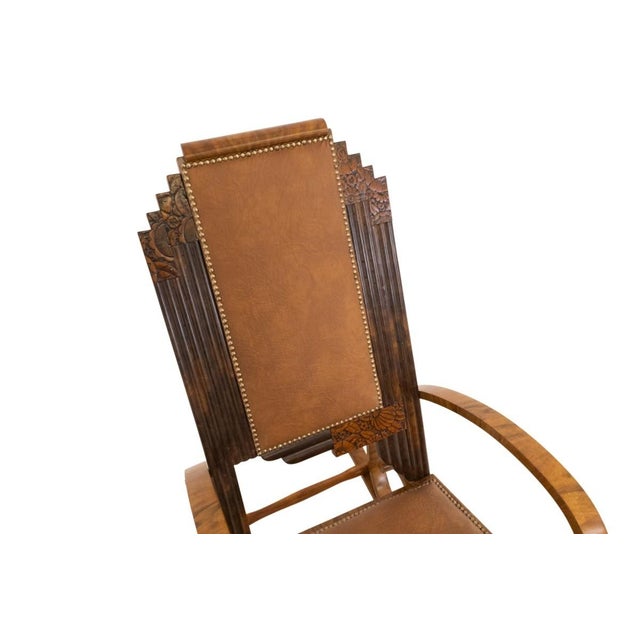 Vintage Art Deco Rocking Chair, Poland, 1930s For Sale - Image 3 of 7