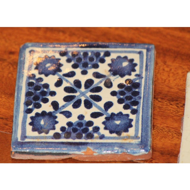 Set of 9 Vintage Hand-Painted Talavera Tiles For Sale - Image 9 of 10