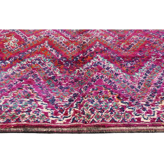Berber Tribes of Morocco Vintage Zayane Beni M'Guild Moroccan Rug, 05'08 X 07'11 For Sale - Image 4 of 10