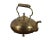 Antique Scottish brass Hot Toddy / tea / Coffee kettle with low round body, small goose neck terminating in a bird spout,...