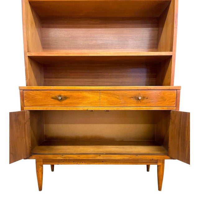 Vintage Mid Century Modern Hutch Bookcase Cabinet For Sale In Seattle - Image 6 of 9