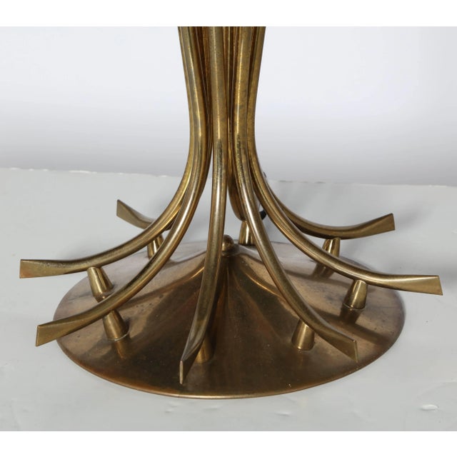 1950s Tall Millepatte Style Brass Table Lamp For Sale - Image 4 of 11