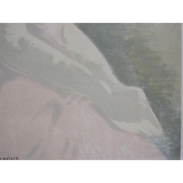 Wood 1970s Suzanne Eisendieck Print, Vintage Lady Art, Parisian Wall Decor, Framed Art Print For Sale - Image 7 of 8