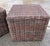 Wood Gervasoni Italy Woven Pencil Reed Cube Cubist Side Tables or Ottoman, a Pair For Sale - Image 7 of 9
