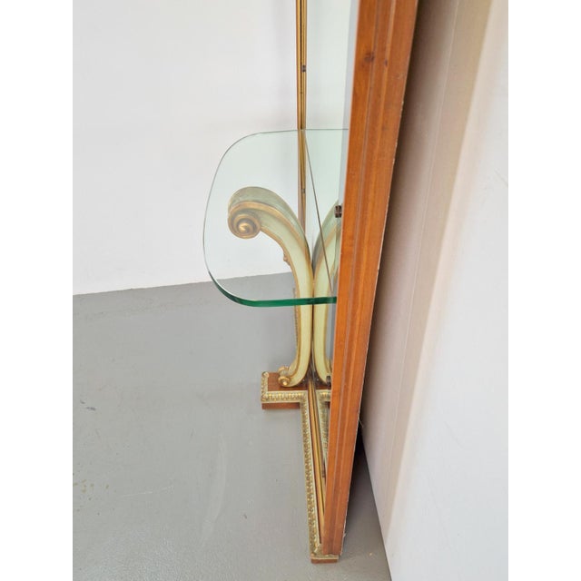 Vintage Floor Mirror with Console Table from Cristal Art, Italy, 1960s For Sale - Image 14 of 18