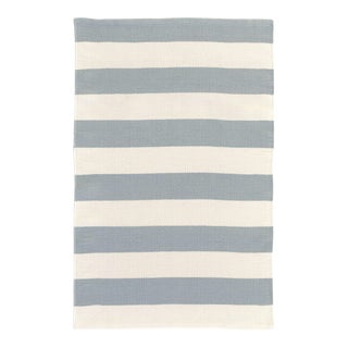 Dash & Albert by Annie Selke Catamaran Stripe Light Blue/Ivory Indoor/Outdoor Rug, 9' 6" x 13' 6" For Sale