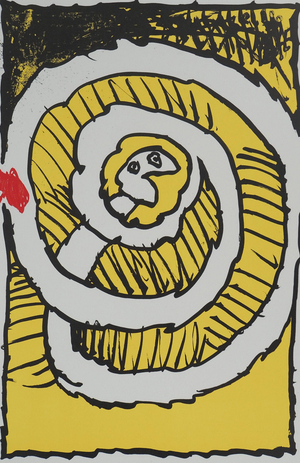Pierre Alechinsky, Festival d'automne (Jaune), Lithograph