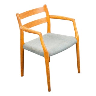 Mid Century Danish Modern Dining Chair Niels j.l Moller #67 Oak Denmark Armchair For Sale