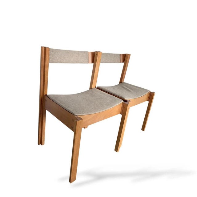 Mid-Century Stacking Dining Chairs in Beech, Set of 2 For Sale - Image 5 of 9