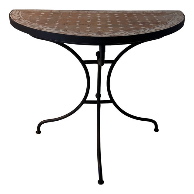 Moroccan Half-Moon Console Table For Sale